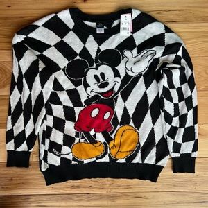 Disney Mickey Mouse retro black and white sweater women’s XL